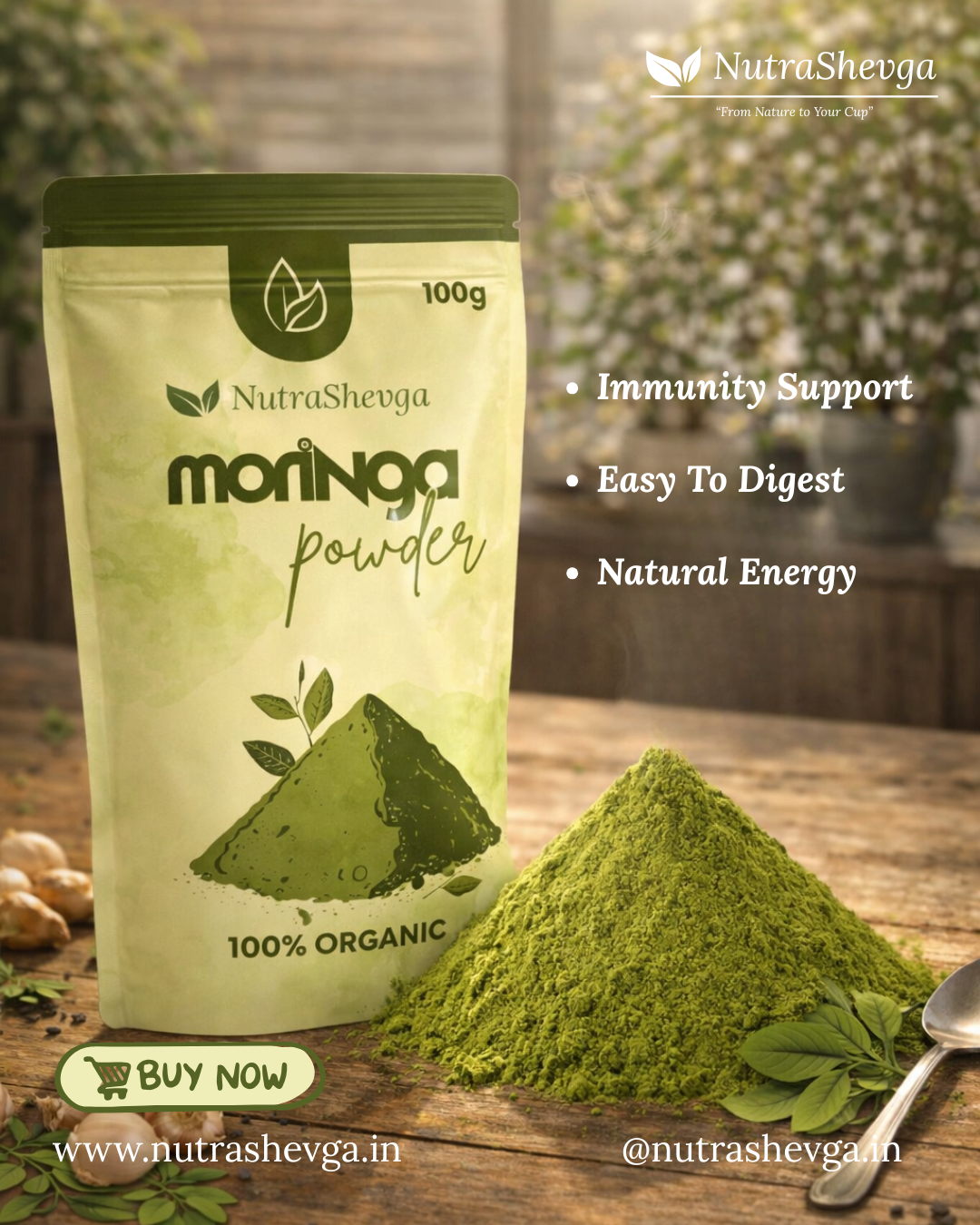 NutraShevga Organic Moringa Powder